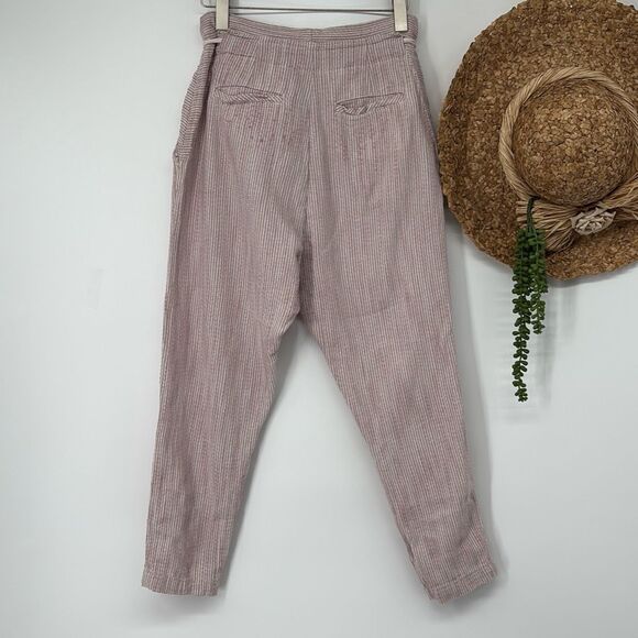 Free People Light At Sunrise Paperbag Pants Size 6 Cropped Super High Rise Strip - Picture 4 of 16